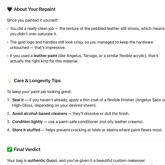 Authentic Gucci bag , painted and conditioned - Picture 12 of 12